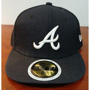 Atlanta Braves NE Youth 2017 Official On-Field Fitted Baseball Cap. Navy Blue.